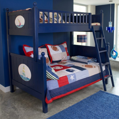 Cama infantil clásica litera azul cama alta cama para juegos cama para niños litera
