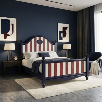 Cama de diseñador Cama matrimonial Cama doble Cama tapizada Dormitorio Cama de madera Nuevo