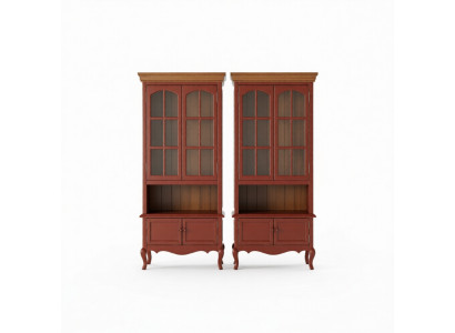 Lujo Armario Muebles de madera Armarios Vitrina Estante Archivador Armario de cristal Antiguo