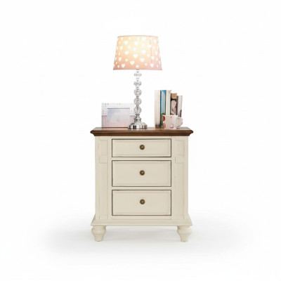 Dormitorio Mesitas de noche clásicas de madera maciza Muebles rústicos Mesas auxiliares