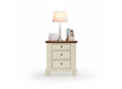 Dormitorio Mesitas de noche clásicas de madera maciza Muebles rústicos Mesas auxiliares
