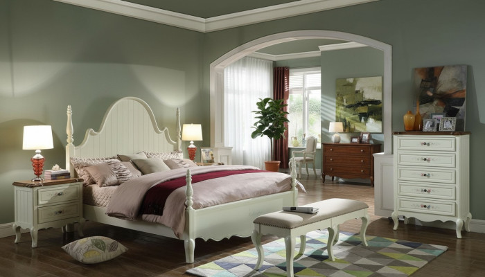 Cama Cama tapizada Diseño de dormitorio de lujo Camas Textil Madera Nuevo marco de cama