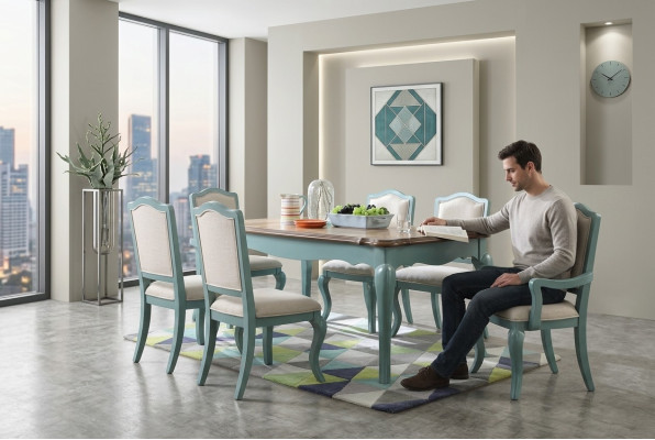 Mesa de comedor Mesa de madera clásica designer mesa de madera mesa de comedor salón mesa de madera