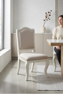 Silla de comedor tapizada de casa de campo Madera real Silla de oficina Silla de diseñador Sillas Nuevas