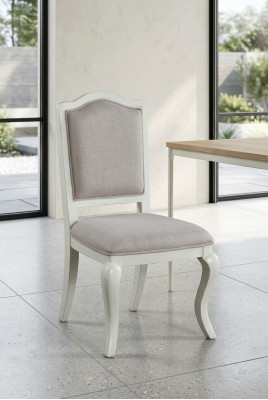 Silla de comedor tapizada de casa de campo Madera real Silla de oficina Silla de diseñador Sillas Nuevas