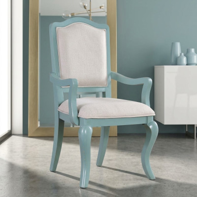 Silla de diseño de casa de campo de lujo con respaldo acolchado para salón de estar y comedor.