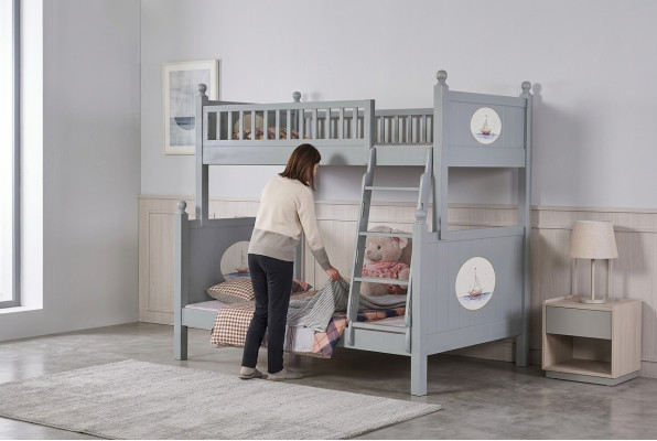 Elegante cama infantil litera de lujo cama juvenil dormitorio de lujo.