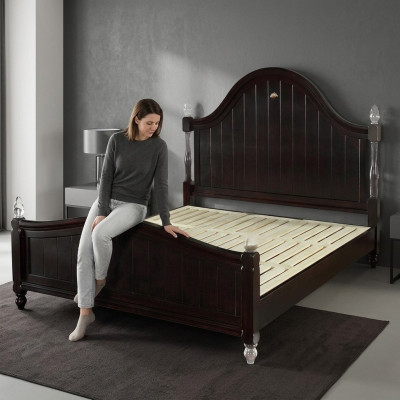 Cama de diseñador de casa de campo de madera de hotel de metal cama doble dormitorio muebles de madera