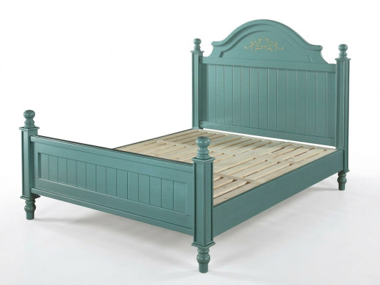 Cama verde Cama tapizada práctica Cama de lujo Cama doble diseño de dormitorio Cama.