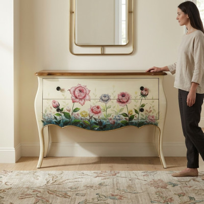 Diseño de cómoda de madera moderna Decoración de aparador Alto armario