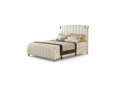 Diseño cama doble cama hotel lujo dormitorio 180x200 cm camas de cuero tapizadas.