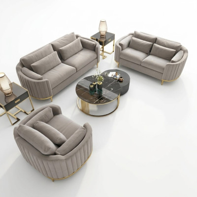 Sofá de diseño conjunto de 3+2+1 plazas en tela conjunto de tapicería