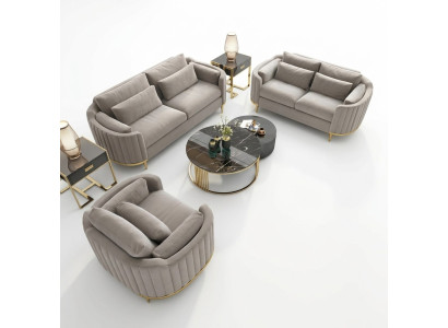 Sofá de diseño conjunto de 3+2+1 plazas en tela conjunto de tapicería