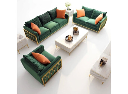 Sofá de cuero, sofá acolchado asiento juego de 3+2+1 asientos conjunto Diseño Sofás