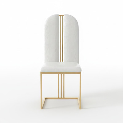Silla de acero inoxidable para comedor silla de cuero sillas de acero inoxidable diseñador dorado