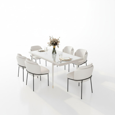 Silla Sillas Tapizado Textil Tela Juego Completo Diseñador Sillón 6 veces