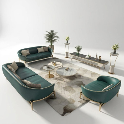 Sofá de 3 plazas con diseño de set de sillones, sofá acolchado, sofá, sofá moderno.