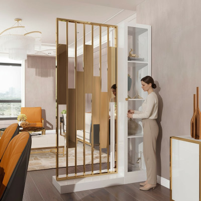 Estante de metal separador de diseñador de lujo muebles de estilo armario de metal pared nuevo