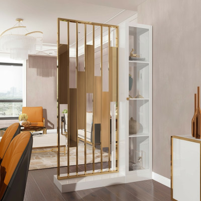 Estante de metal separador de diseñador de lujo muebles de estilo armario de metal pared nuevo