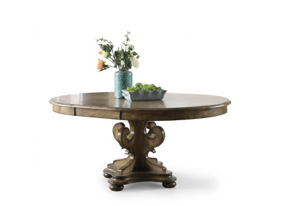 Mesa de comedor de diseñador de lujo, mesas de comedor tapizadas de madera redonda.