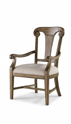 Silla marrón diseño sala de estar comedor sillas de madera tapizadas con reposabrazos nueva