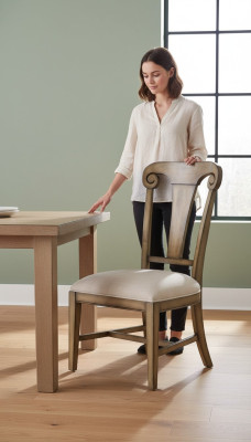 Mesa de madera maciza Silla de comedor Silla textil de diseñador Sillas Sillas de comedor Nuevas