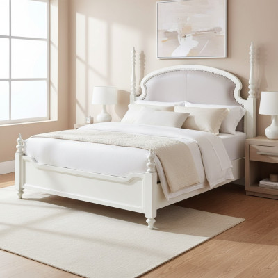 Lujo Dormitorio Cama Acolchado Diseño 180x200cm Hotel Camas Dobles Textil Nuevo