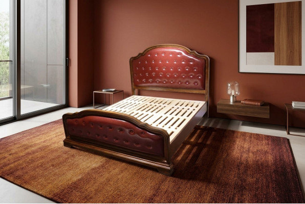 Cama acolchada de diseño de lujo doble Hotel camas matrimonio habitación de dormir cuero 180x200cm