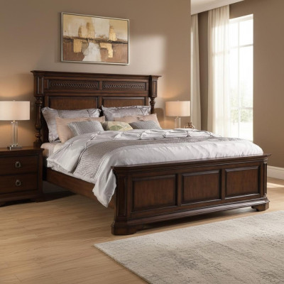 Cama de madera cama cama doble madera dormitorio hotel 180x200cm Nuevo camas Nuevo