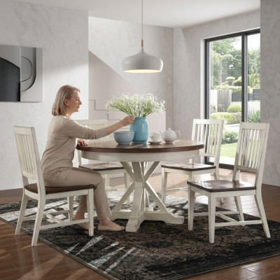 Mesa redonda clásica de diseño mesa redonda de madera 122x77cm mesa de comedor redonda