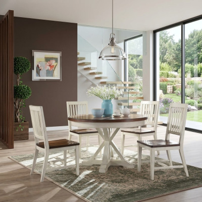 Mesa redonda clásica de diseño mesa redonda de madera 122x77cm mesa de comedor redonda