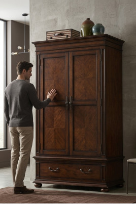 Armario antiguo estilo armarios madera maciza armario estilo fundacional marrón real