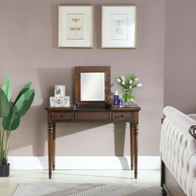 Mesa de madera maciza Consola clásica Espejo Cómoda Tocador Dormitorio Nuevo