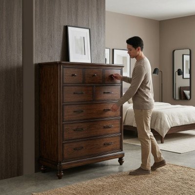Estilo rústico de muebles, alta cómoda armario armarios de diseño marrón aparador nuevo.
