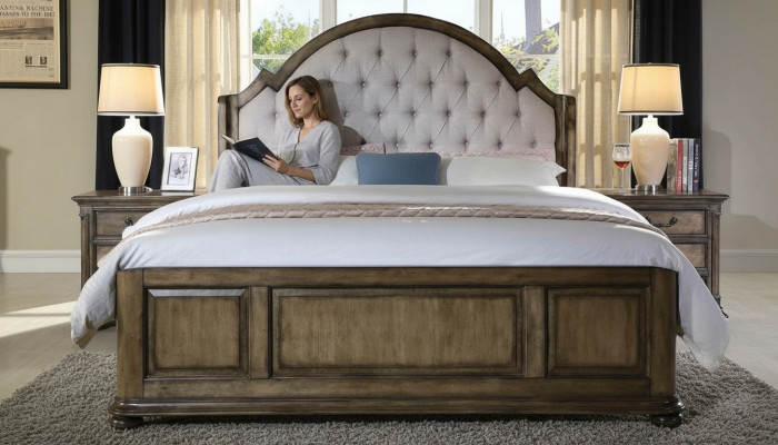 Cama acolchada de diseño de lujo doble cama de hotel matrimonial Habitación textil 180x200cm