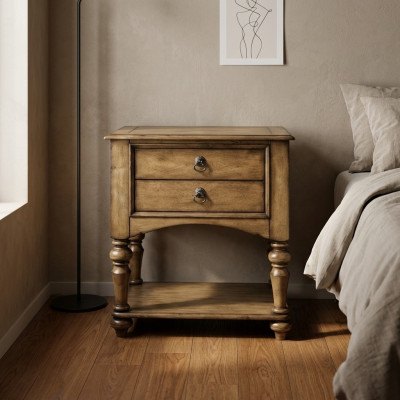 Mesitas de noche de diseño clásico, mesas consola, cómoda de madera y mesa auxiliar.