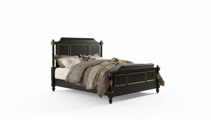Cama de madera para dormitorio Cama de madera real Hotel 180x200 Estilo Muebles macizos Camas