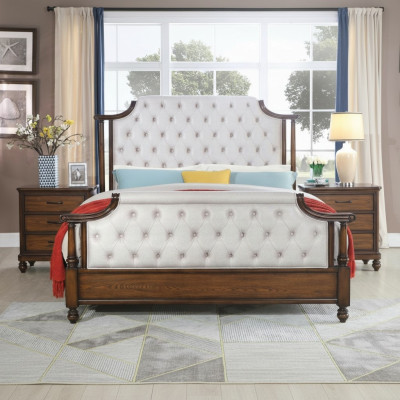 Cama 2x Mesita de noche 3 piezas. Conjunto de dormitorio Camas nuevas de lujo Chesterfield 180x200