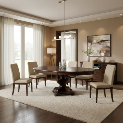 Mesa de comedor mesa de madera Muebles de madera maciza Sala de reuniones Mesa de comedor Nueva