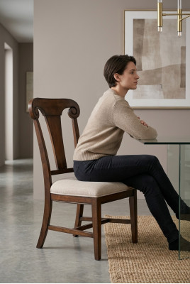Lujo Diseño Silla Tapizada Sillas Asiento Comedor Madera Textil Butaca Madera Maciza Nuevo