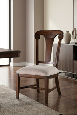 Lujo Diseño Silla Tapizada Sillas Asiento Comedor Madera Textil Butaca Madera Maciza Nuevo