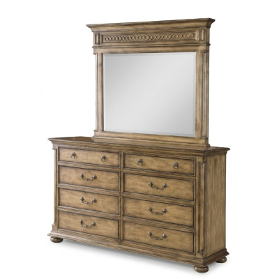 Espejo Cómoda Armario Cómodas Bufé Conjunto de dormitorio de madera Estilo moderno 2 piezas