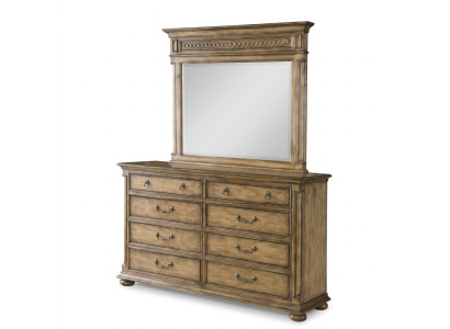 Espejo Cómoda Armario Cómodas Bufé Conjunto de dormitorio de madera Estilo moderno 2 piezas