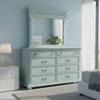 Estilo elegante Muebles dormitorio Cómoda Armario Credenza clásica con espejo