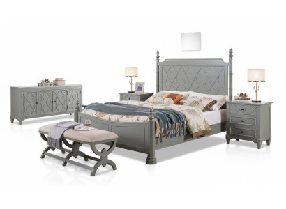 Clásico cama 2x mesita de noche 3 piezas. Dormitorio Set camas nuevo Lujo 150x200 Nuevo