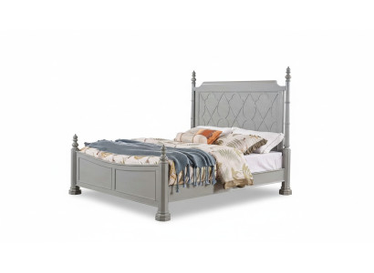 Elegante conjunto de dormitorio con mesita de noche, cómoda, cama. Muebles de diseñador, camas.