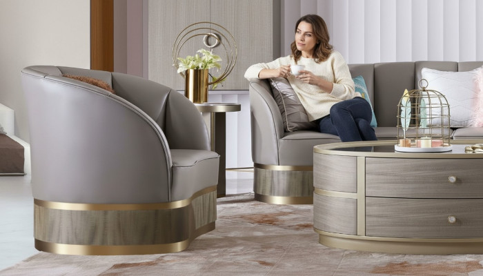 Sillón Diseñador Silla Tapizada Relax Tela Textil Cuero Salón Club Individual Nuevo