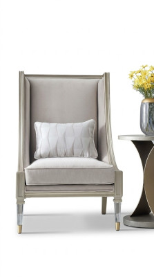 Clásico sillón de orejas Sillón Sofá Tapizado Asiento Salón Relax Club Tela