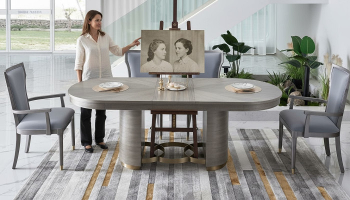 Silla Conjunto de diseño Asiento Acolchado Muebles de lujo Sillas de respaldo Silla de madera Comedor