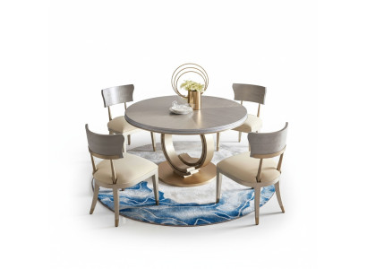 Conjunto de comedor de sillas modernas con 4 sillas tapizadas y diseño de respaldo.